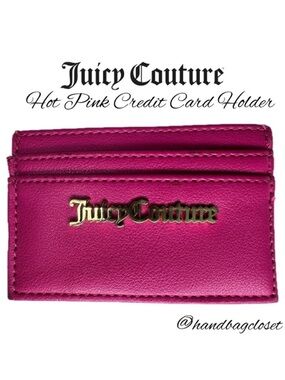 Juicy Couture Hot Pink & Gold Credit Card Wallet